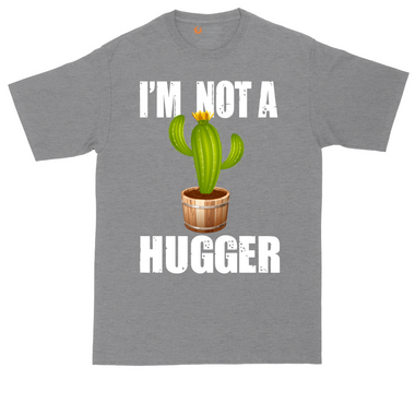 I'm Not a Hugger tall t-shirt for men in Dark Heather Grey