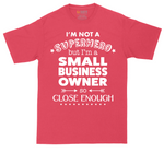 I'm Not a Super Hero I'm a Small Business Owner tall t-shirt for men in Heather Red