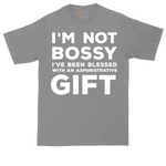 I'm Not Bossy I've Been Blessed with an Administrative Gift tall t-shirt for men in Athletic Heather