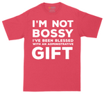 I'm Not Bossy I've Been Blessed with an Administrative Gift tall t-shirt for men in Heather Red