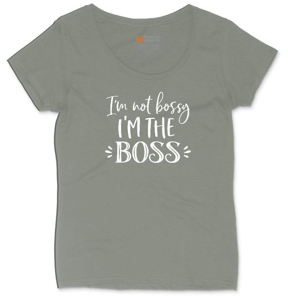 I'm Not Bossy I'm the Boss Ladies Curvy Tee - Bamboo Blackout