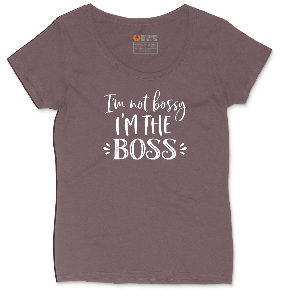 I'm Not Bossy I'm the Boss Ladies Curvy Tee - Sangria Blackout