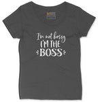 I'm Not Bossy I'm the Boss Ladies Curvy Tee - Vintage Smoke