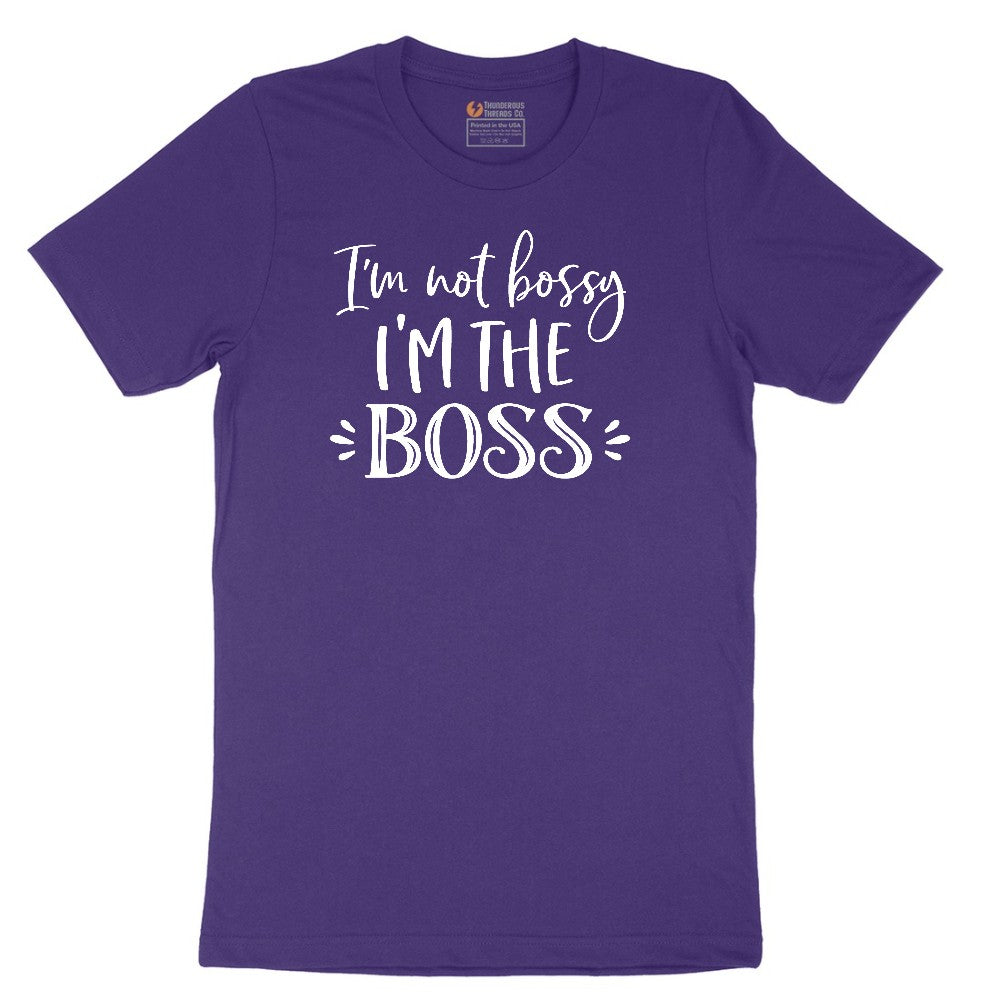 I'm Not Bossy I'm the Boss - Mens & Ladies T-Shirt Short Sleeve Tee - Team Purple