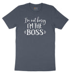 I'm Not Bossy I'm the Boss Toddler Short Sleeve Tee - Heather Navy