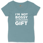I'm Not Bossy I've Been Blessed with an Administrative Gift Ladies Curvy Tee - Surf Blackout