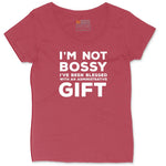 I'm Not Bossy I've Been Blessed with an Administrative Gift Ladies Curvy Tee - Vintage Red