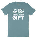 I'm Not Bossy I've Been Blessed with an Administrative Gift Ladies Short Sleeve Tee - Surf Blackout