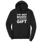 I'm Not Bossy I've Been Blessed with an Administrative Gift - Mens & Ladies T-Shirt Hoodie - Jet Black