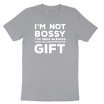 I'm Not Bossy I've Been Blessed with an Administrative Gift - Mens & Ladies T-Shirt Short Sleeve Tee - Athletic Heather Grey