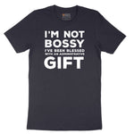 I'm Not Bossy I've Been Blessed with an Administrative Gift - Mens & Ladies T-Shirt Short Sleeve Tee - Deep Navy