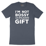 I'm Not Bossy I've Been Blessed with an Administrative Gift Toddler Short Sleeve Tee - Heather Navy