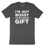I'm Not Bossy I've Been Blessed with an Administrative Gift Youth Short Sleeve Tee - Dark Heather Grey