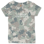 I'm Not Crazy My Mother Had Me Tested Ladies Curvy Tee - Vintage Camo