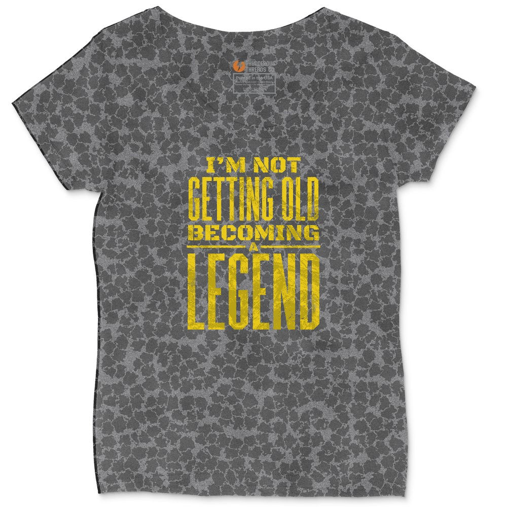 I'm Not Getting Old Becoming a Legend Ladies Curvy Tee - Black Leopard