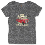 I'm Not Old I'm a Classic Car Design Ladies Curvy Tee - Black Leopard