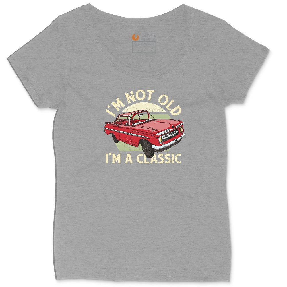 I'm Not Old I'm a Classic Car Design Ladies Curvy Tee - Granite Heather
