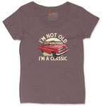 I'm Not Old I'm a Classic Car Design Ladies Curvy Tee - Sangria Blackout
