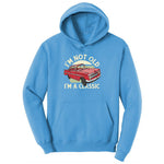 I'm Not Old I'm a Classic Car Design Ladies Hoodie - Aquatic Blue