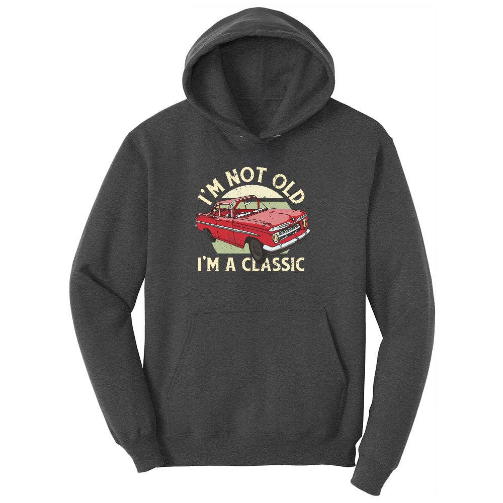 I'm Not Old I'm a Classic Car Design Ladies Hoodie - Dark Heather Grey