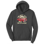 I'm Not Old I'm a Classic Car Design Ladies Hoodie - Dark Heather Grey