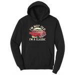 I'm Not Old I'm a Classic Car Design Ladies Hoodie - Jet Black