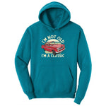 I'm Not Old I'm a Classic Car Design Ladies Hoodie - Teal