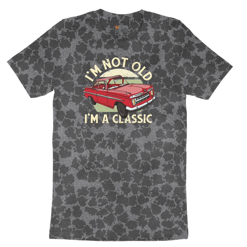 I'm Not Old I'm a Classic Car Design Ladies Short Sleeve Tee - Black Leopard