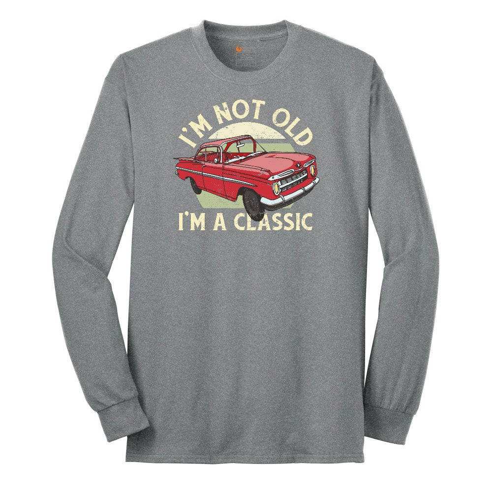 I'm Not Old I'm a Classic Car Design Long Sleeve Tee - Athletic Grey
