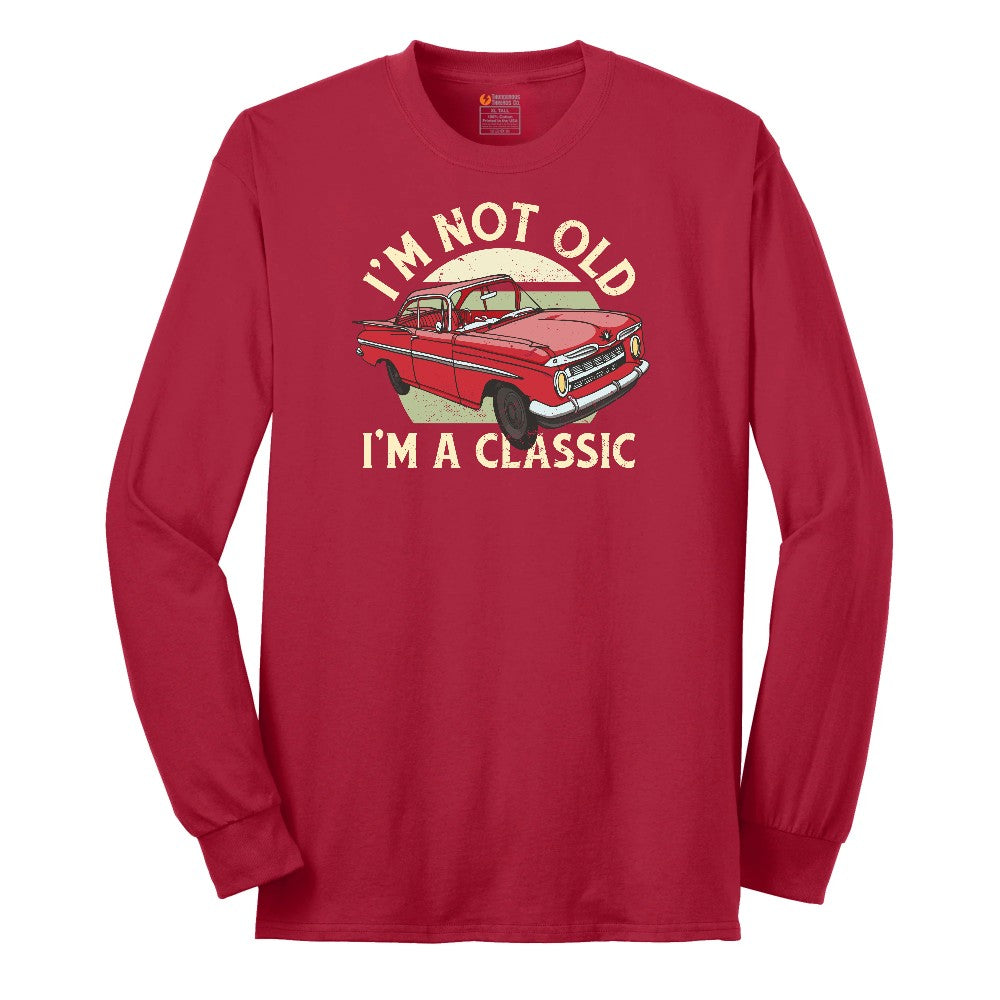 I'm Not Old I'm a Classic Car Design Long Sleeve Tee - Red