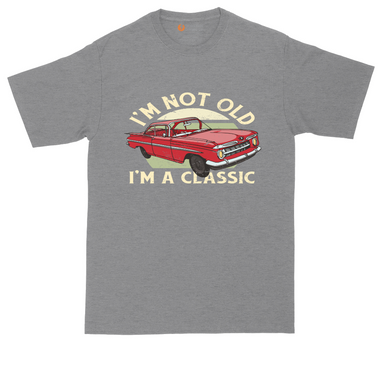 I'm Not Old I'm a Classic Car tall t-shirt for men in Dark Heather Grey