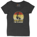 I'm Not Old I'm Classic Guitar Version Ladies Curvy Tee - Black