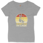 I'm Not Old I'm Classic Guitar Version Ladies Curvy Tee - Granite Heather