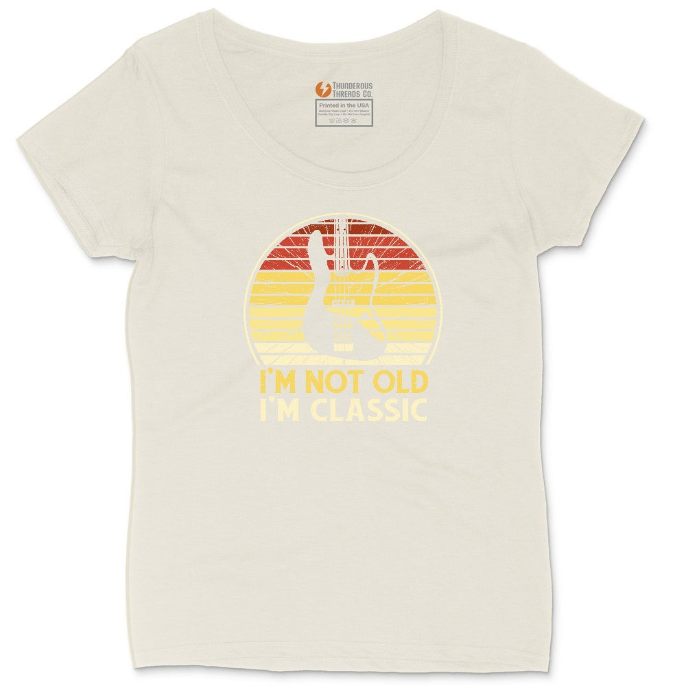 I'm Not Old I'm Classic Guitar Version Ladies Curvy Tee - Natural Heather