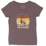 I'm Not Old I'm Classic Guitar Version Ladies Curvy Tee - Sangria Blackout