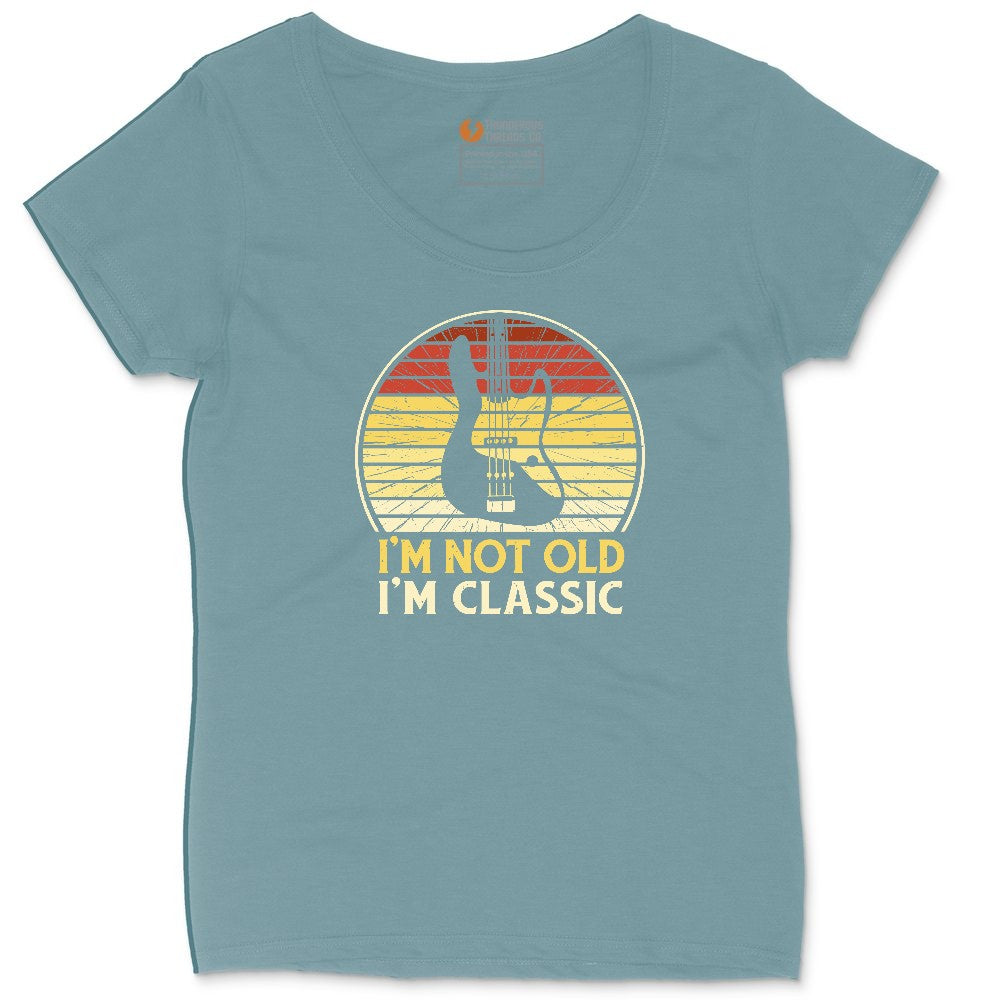 I'm Not Old I'm Classic Guitar Version Ladies Curvy Tee - Surf Blackout