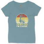 I'm Not Old I'm Classic Guitar Version Ladies Curvy Tee - Surf Blackout