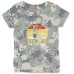 I'm Not Old I'm Classic Guitar Version Ladies Curvy Tee - Vintage Camo