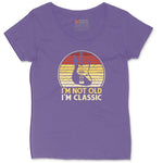 I'm Not Old I'm Classic Guitar Version Ladies Curvy Tee - Vintage Purple