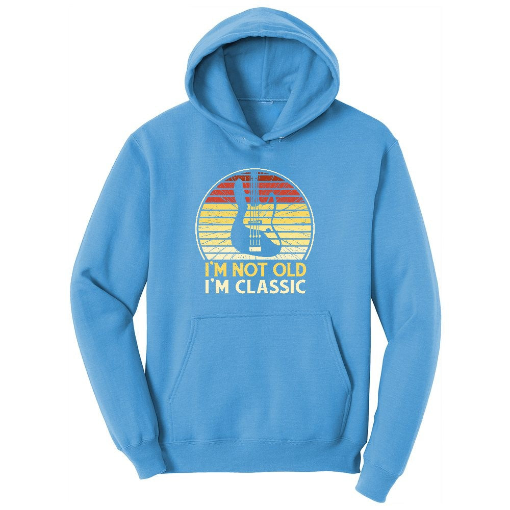 I'm Not Old I'm Classic Guitar Version Ladies Hoodie - Aquatic Blue