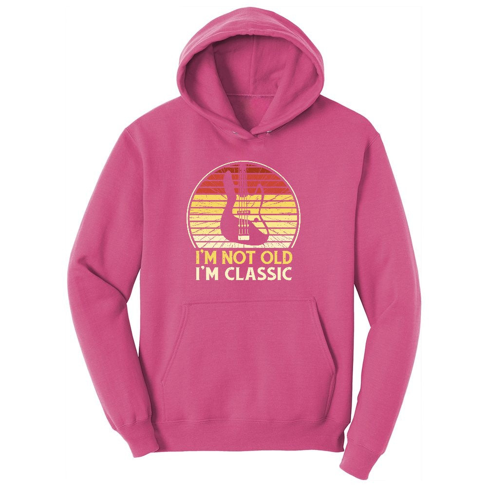 I'm Not Old I'm Classic Guitar Version Ladies Hoodie - Sangria