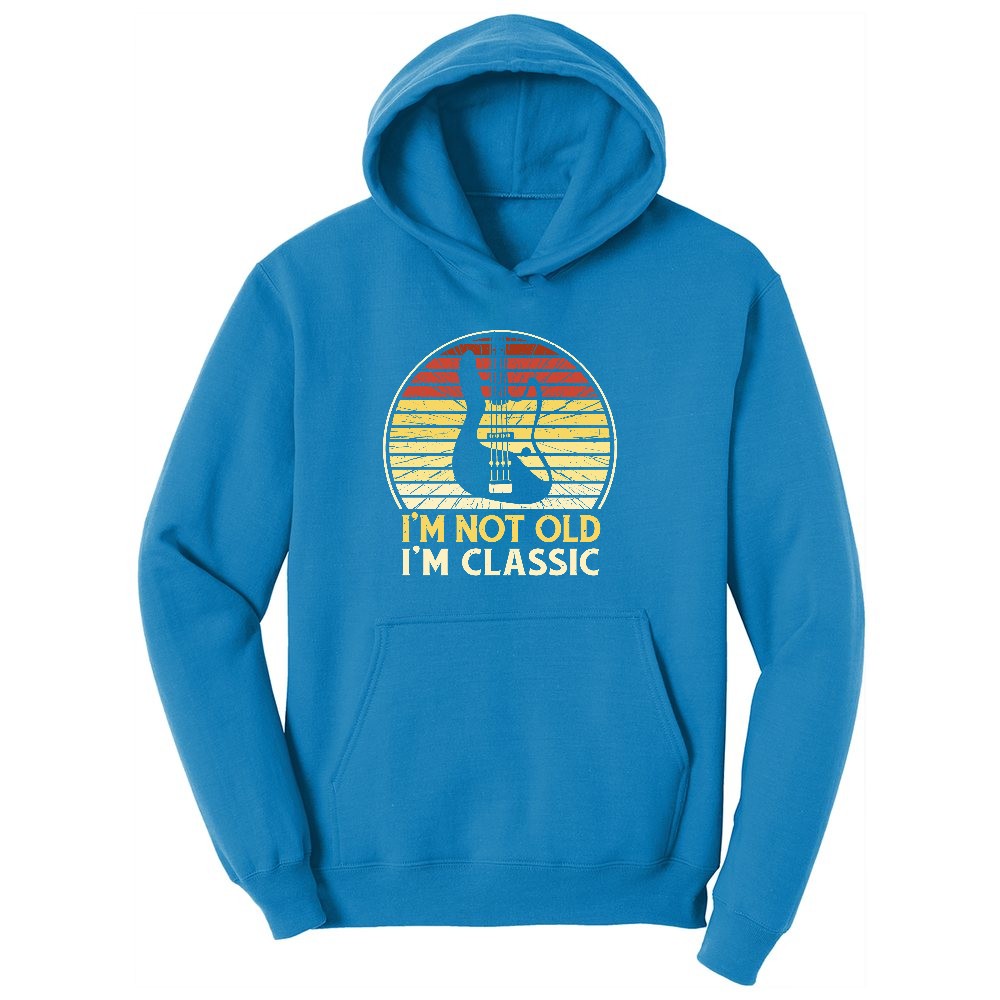 I'm Not Old I'm Classic Guitar Version Ladies Hoodie - Sapphire