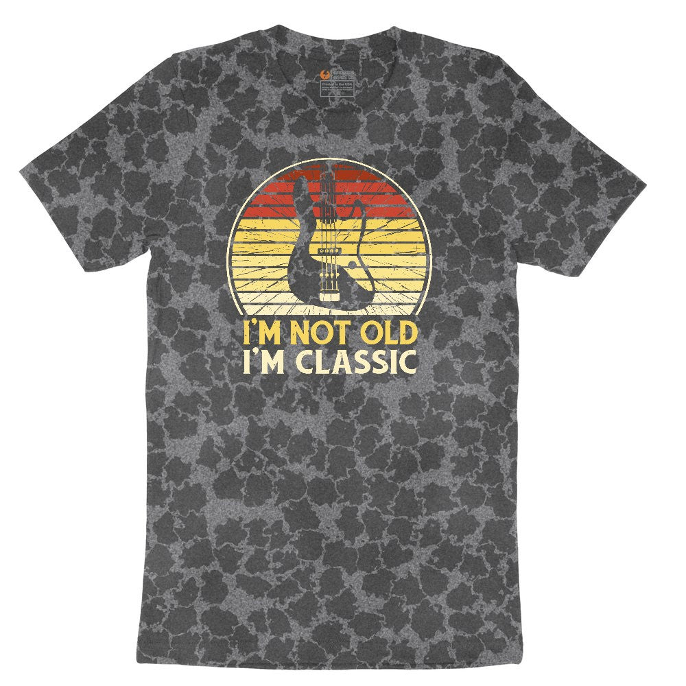 I'm Not Old I'm Classic Guitar Version Ladies Short Sleeve Tee - Black Leopard