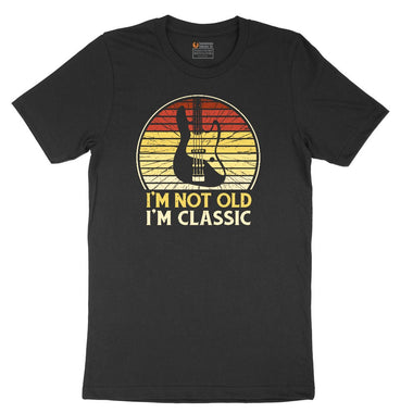 I'm Not Old I'm Classic Guitar Version Ladies Short Sleeve Tee - Black
