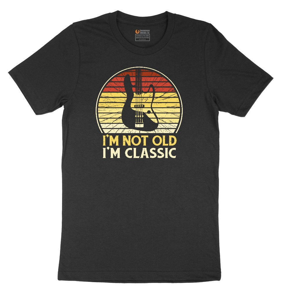 I'm Not Old I'm Classic Guitar Version Ladies Short Sleeve Tee - Black