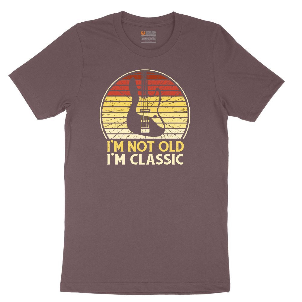 I'm Not Old I'm Classic Guitar Version Ladies Short Sleeve Tee - Sangria Blackout