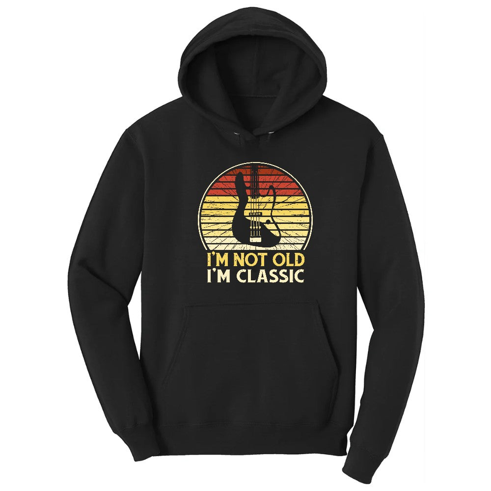 I'm Not Old I'm Classic Guitar Version Hoodie - Jet Black