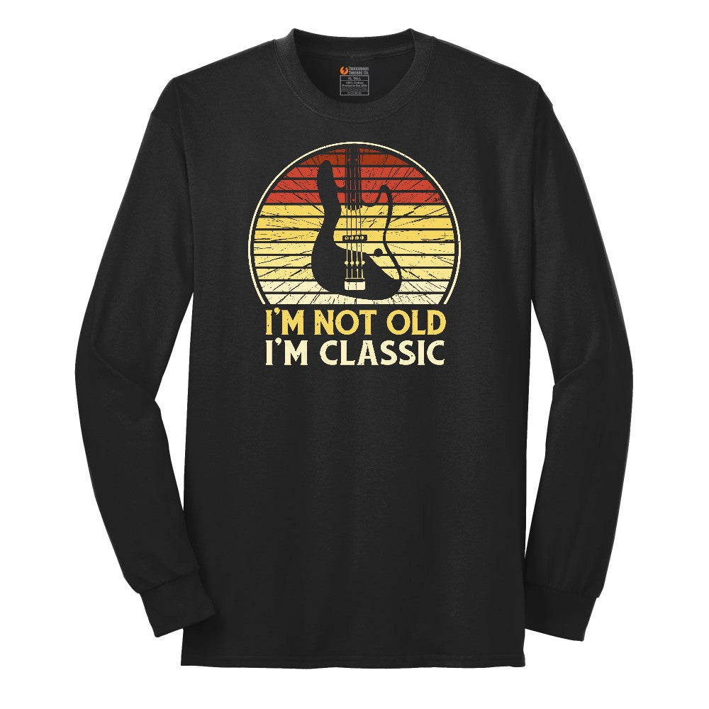 I'm Not Old I'm Classic Guitar Version Long Sleeve Tee - Jet Black