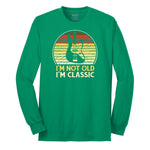 I'm Not Old I'm Classic Guitar Version Long Sleeve Tee - Kelly Green