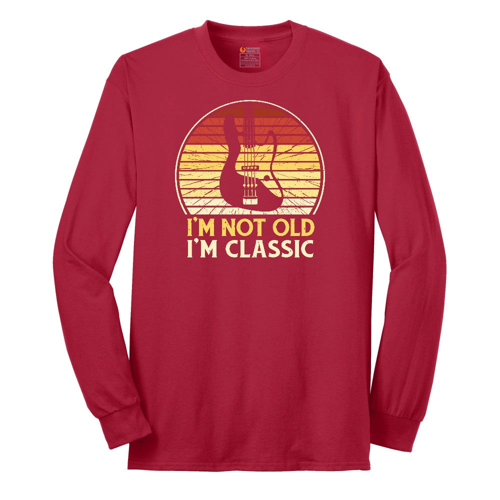 I'm Not Old I'm Classic Guitar Version Long Sleeve Tee - Red